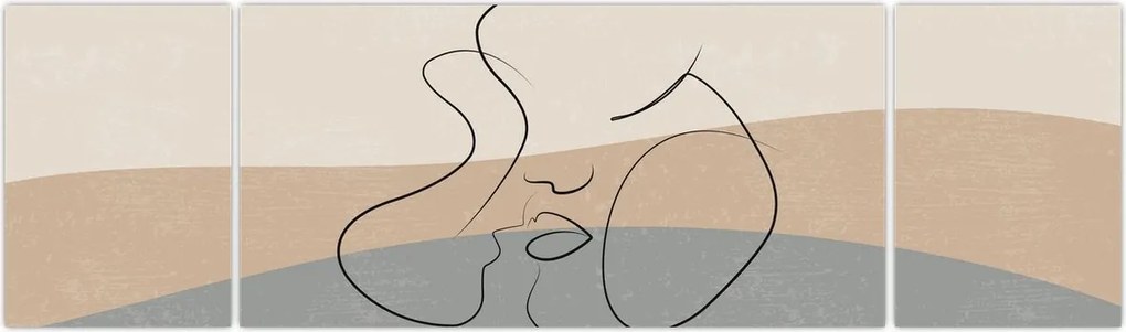 Obraz - Line art kiss (170x50 cm)