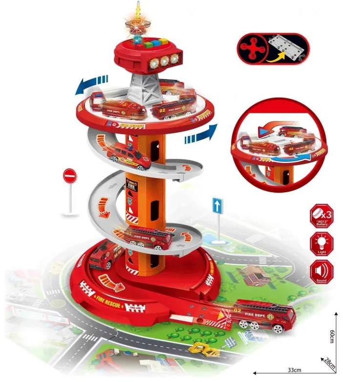 Woopie tor spirala garaż dla samochodzików 3 szt.