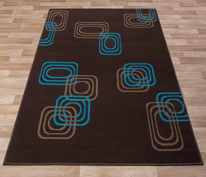 Dywan  Dywan nowoczesny Kwadraty brązowy 140 cm x 200 cm