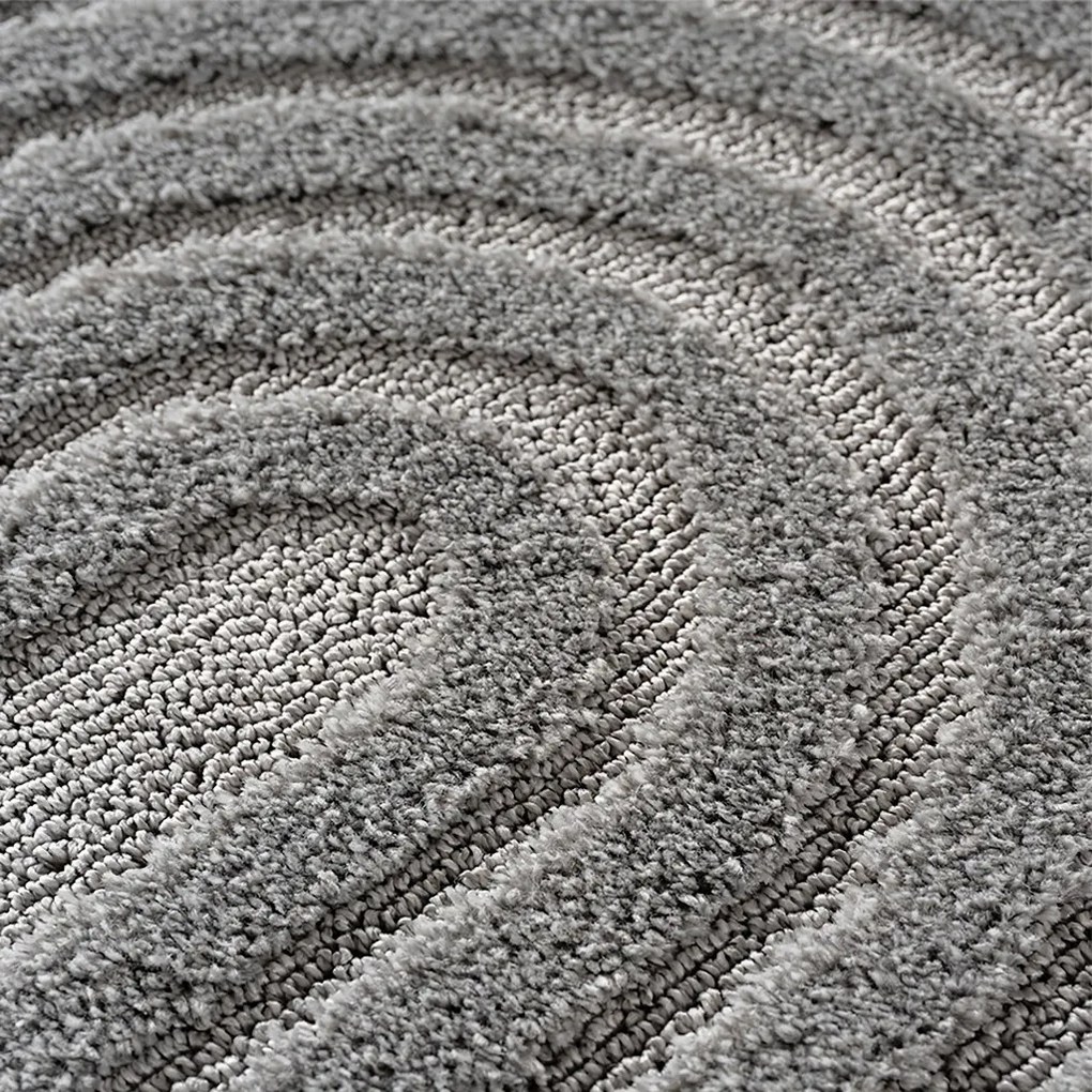 Dywan nowoczesny Art 3D Geometria szary 200 cm x 200 cm koło