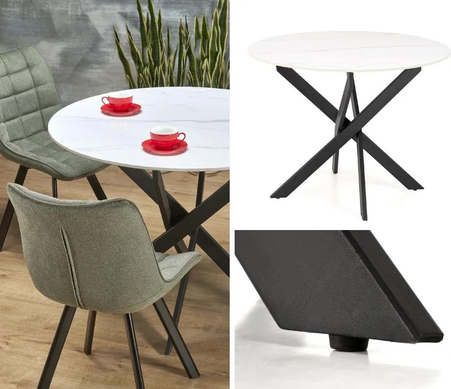 Okrągły stół Edgar 2 Halmar z blatem ze spieku