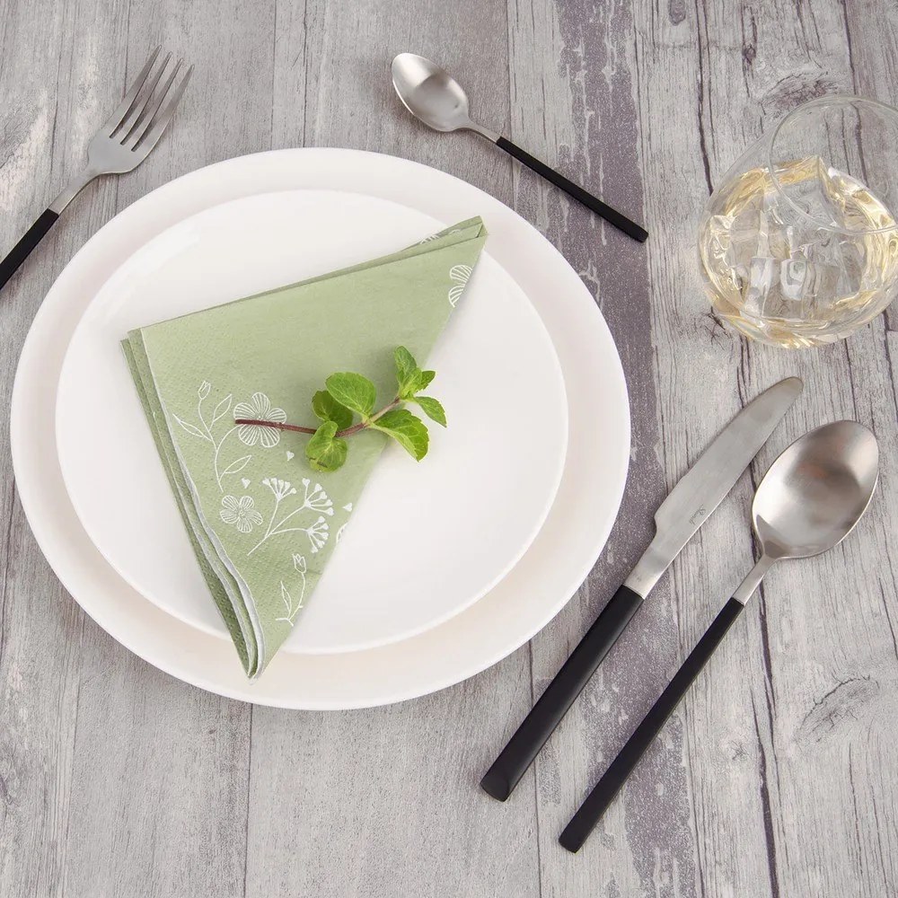 Sztućce ze stali nierdzewnej w czarno-srebrnym kolorze 24 szt. Skandi – Orion