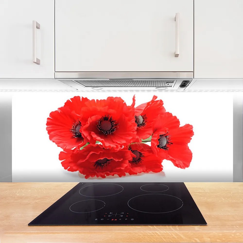 Panel Szklany do Kuchni Zestawienie Kwiatowych Motywów