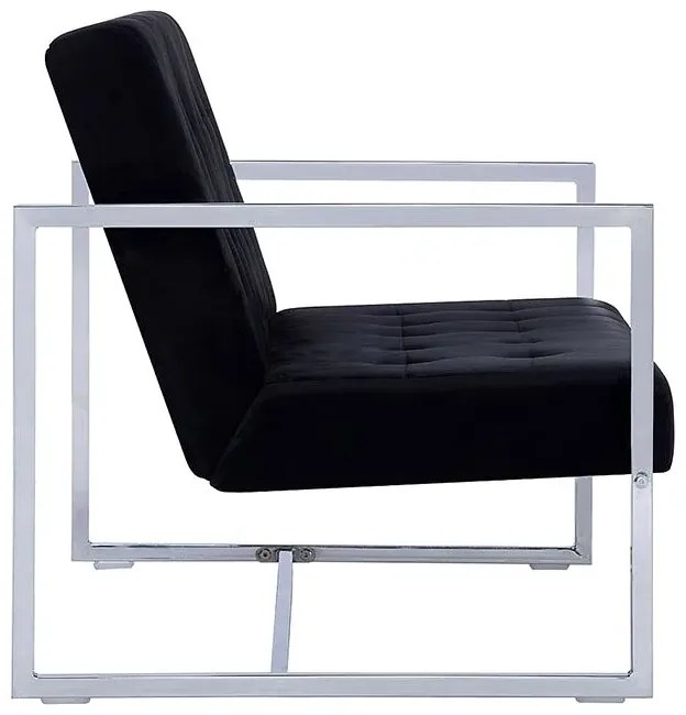 Zgrabna 2-osobowa sofa Aparro - aksamit, czarna