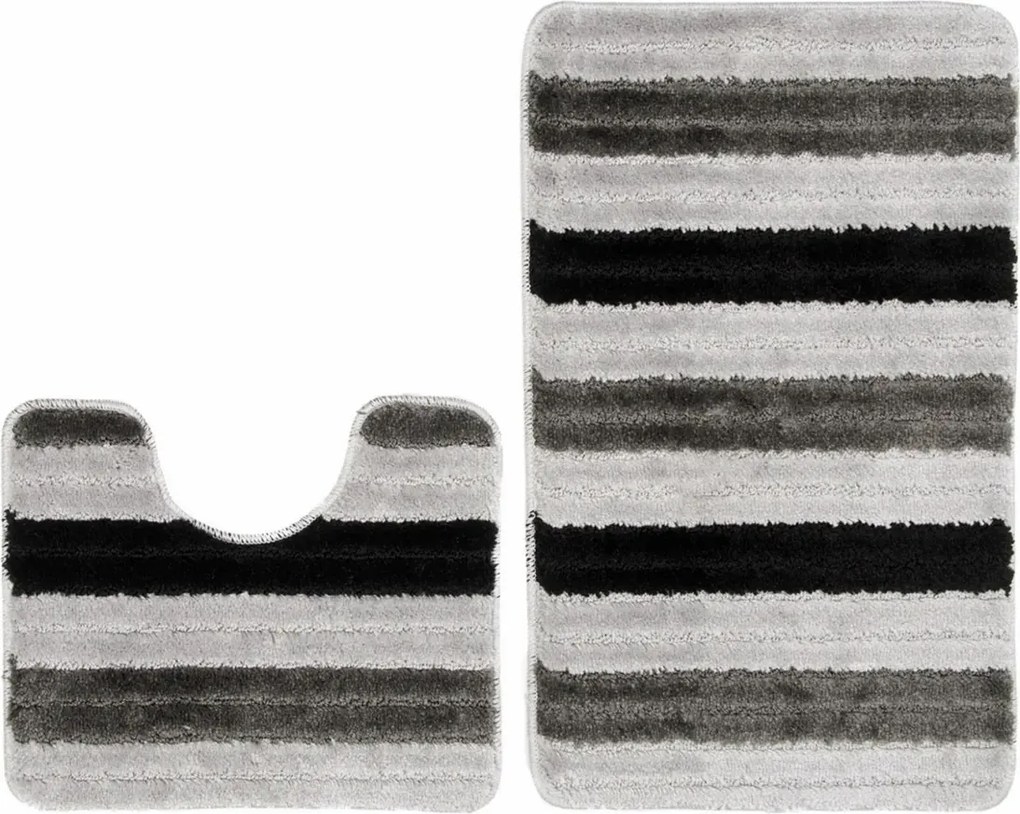 Szary komplet dywaników łazienkowych K7-A26