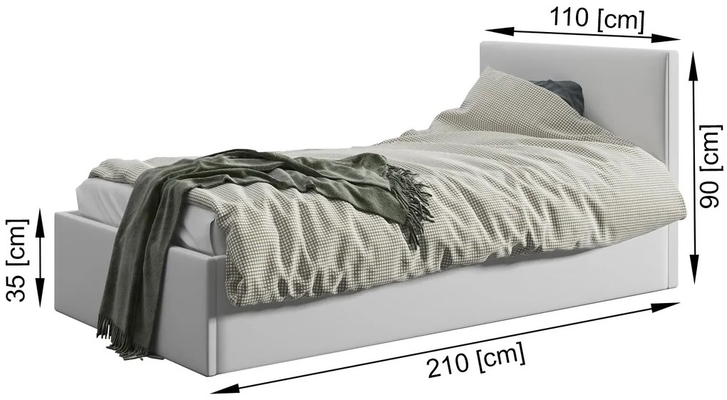 Szare młodzieżowe łóżko tapicerowane W4-M41