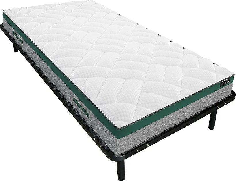 Zestaw stelaż listwowy + materac ze sprężynami kieszeniowymi gr. 22cm PRESTIGE marki YSMÉE - 90 x 190 cm