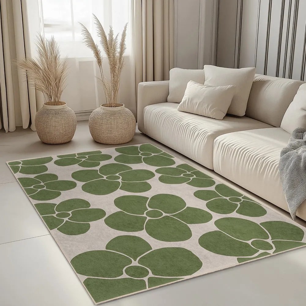 Zielony dywan odpowiedni do prania 60x100 cm Green Meadow – Mila Home