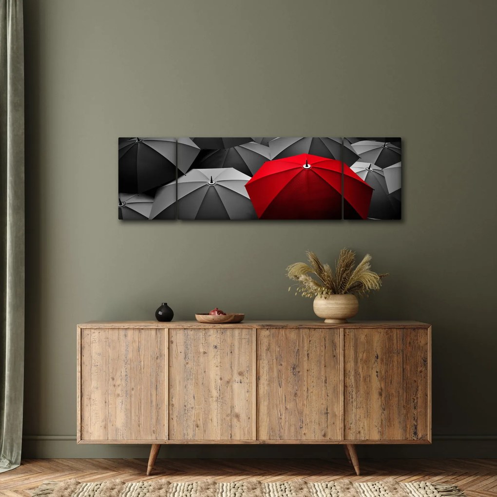 Obraz otwartych parasoli (170x50 cm)