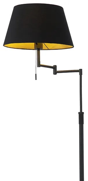 Inteligentna lampa podłogowa czarna z czarnym kloszem, w tym Wi-Fi A60 - Ladas Deluxe Nowoczesny Oswietlenie wewnetrzne