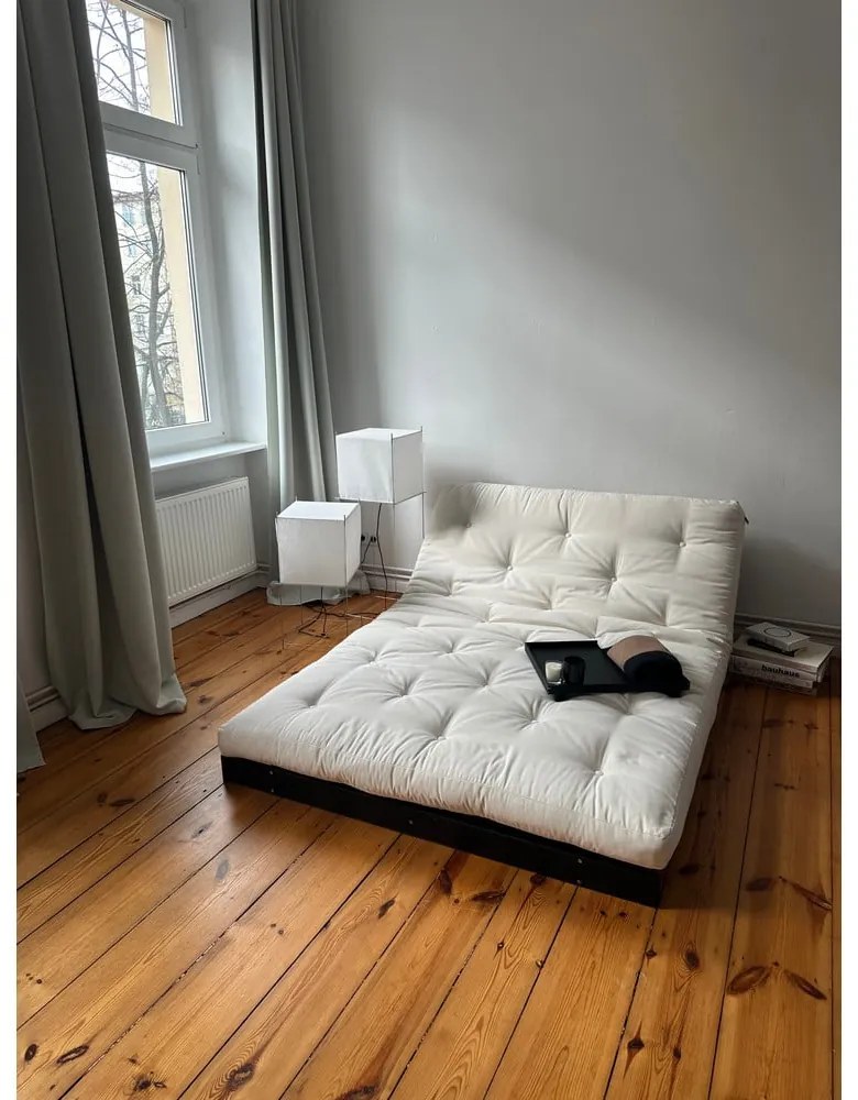 Brązowa rozkładana sofa 140 cm Roots Black Night – Karup Design