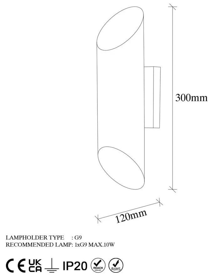 Kinkiet w czarno-złotym kolorze ø 8 cm Cut – Opviq lights