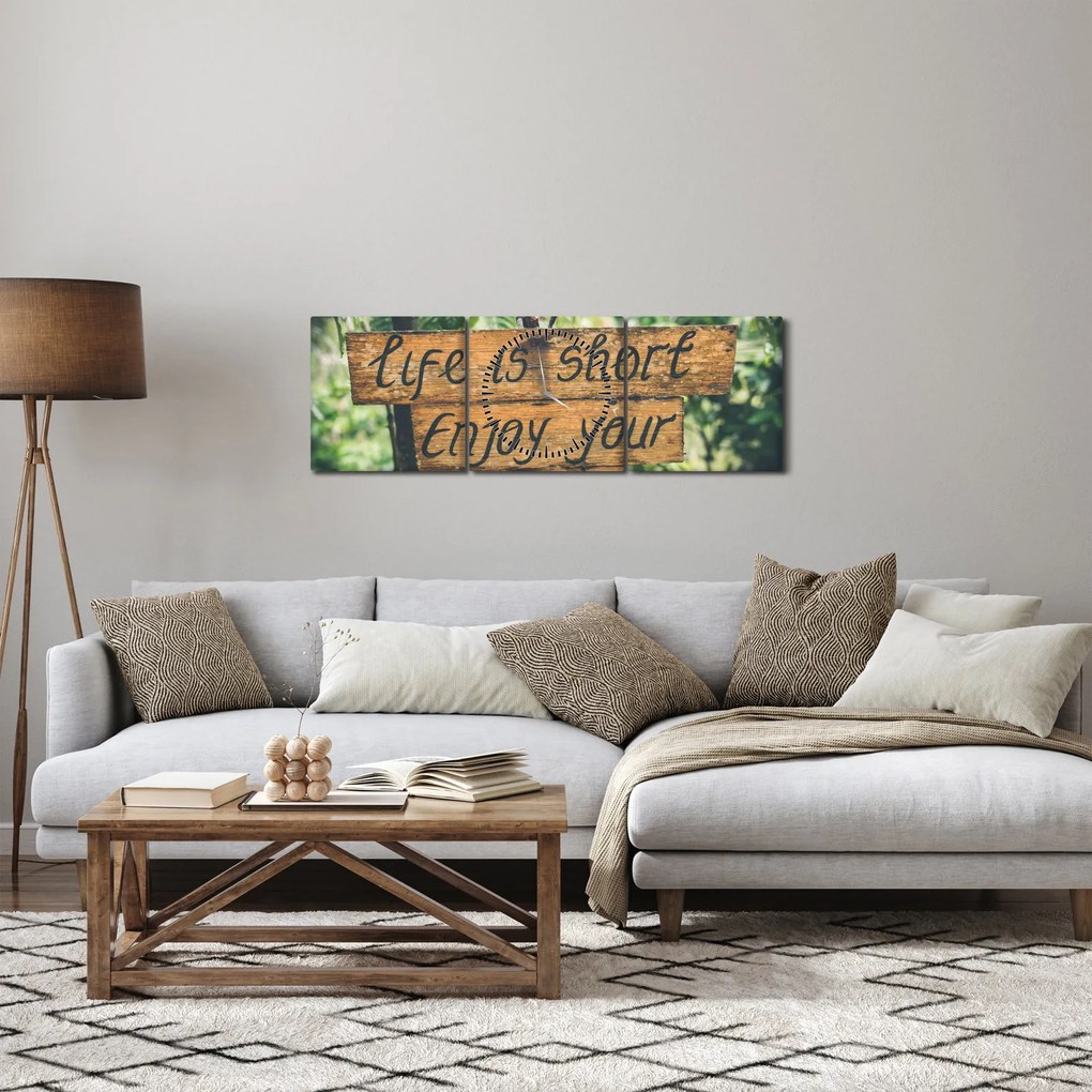 Obraz z wiadomością (z zegarem) (90x30 cm)