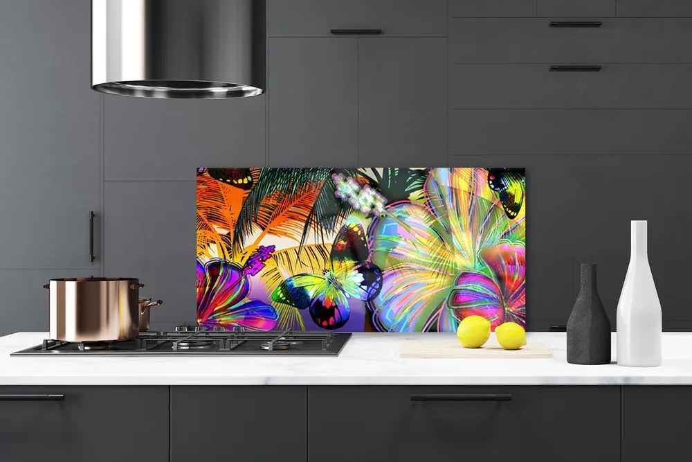 Panel Szklany Eteryczna Wizja Motyli i Piór