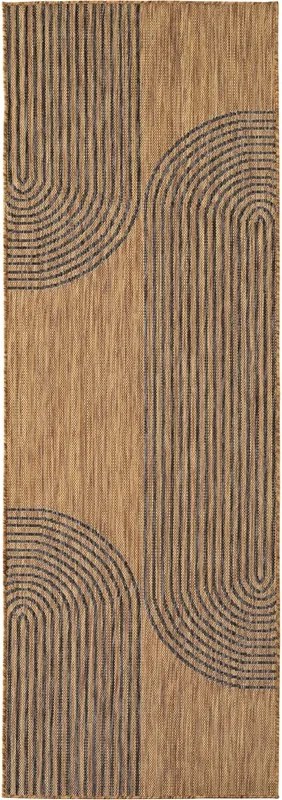 Dywan uniwersalny MIRA Łuki Brązowo Czarne 80 cm x 250 cm