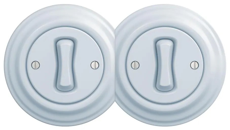 Kliklap - Podwójny retro jednobiegunowy wyłącznik z ramką nr 1 niebieski