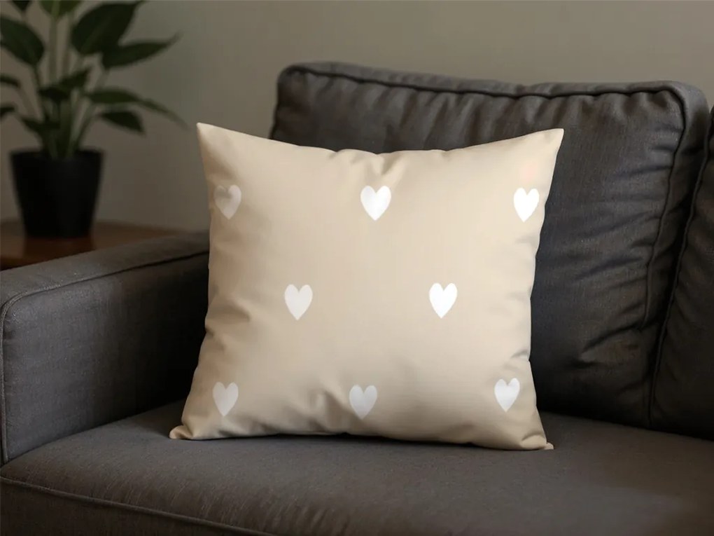 Poliestrowo-bawełniana poszewka na poduszkę HEARTILO POLY 45x45 cm, beżowy