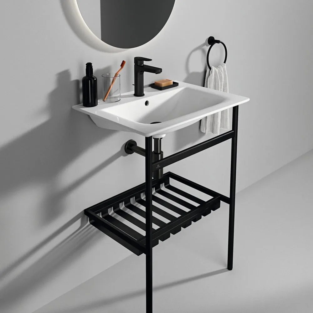 Czarny metalowy stelaż pod umywalkę 56x84 cm Conca – Ideal Standard