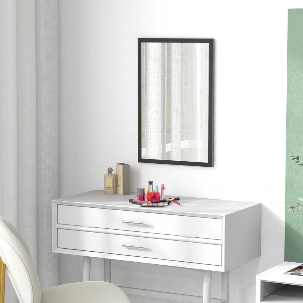 HOMCOM Lustro ścienne, 40 x 60 cm, dekoracyjne lustro wiszące, łatwy montaż, w zestawie śruby | Aosom PL