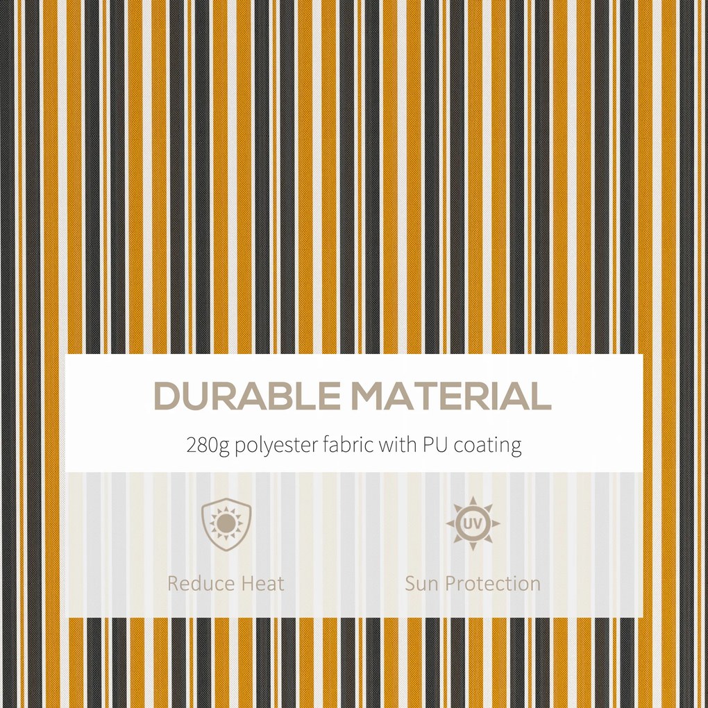 Outsunny Markiza Ochronna Przed Słońcem, 3,5 m x 2,5 m, Żółty + Szary