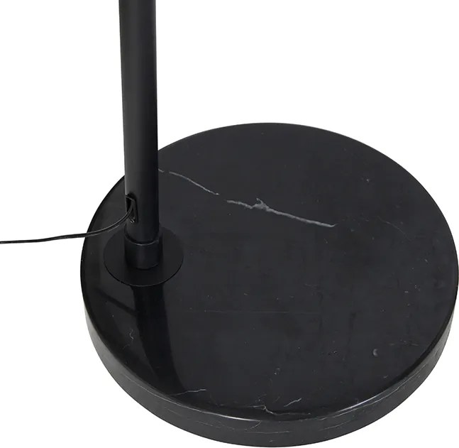 Nowoczesna lampa łukowa czarna z białym, regulowanym kloszem - XXL