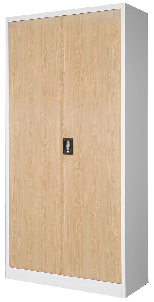 Zestaw 4x szafa biurowa metalowa biała/dąb sonoma, 900x1850x400 mm: JAN Eco Design