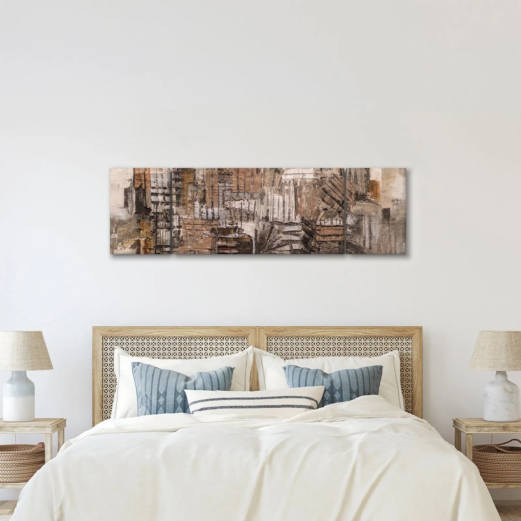 Obraz - Abstrakcja w odcieniach brązu (170x50 cm)