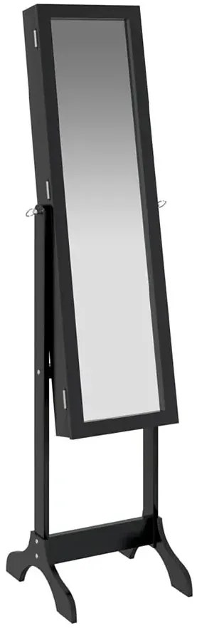 Czarne wysokie lustro ze schowkiem H1-L17