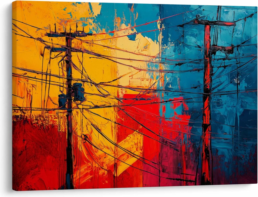 Obraz - Abstrakcyjne linie elektryczne (70x50 cm)