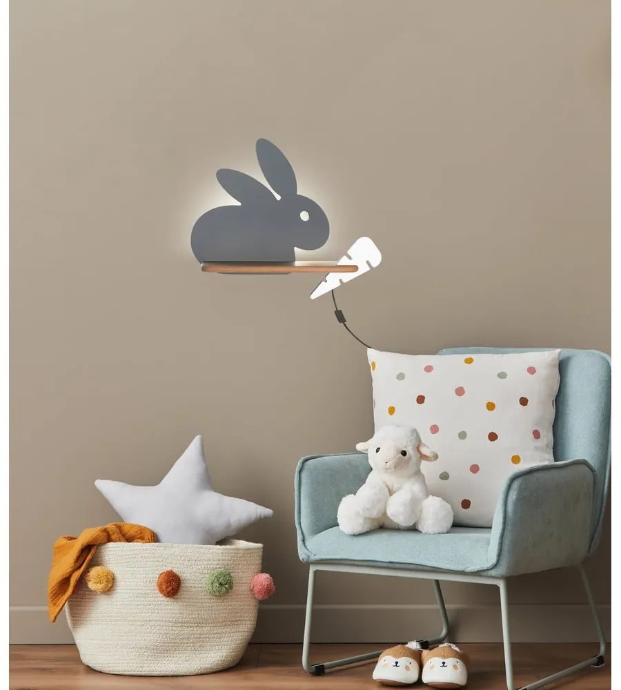 Szara lampa dziecięca Rabbit – Candellux Lighting