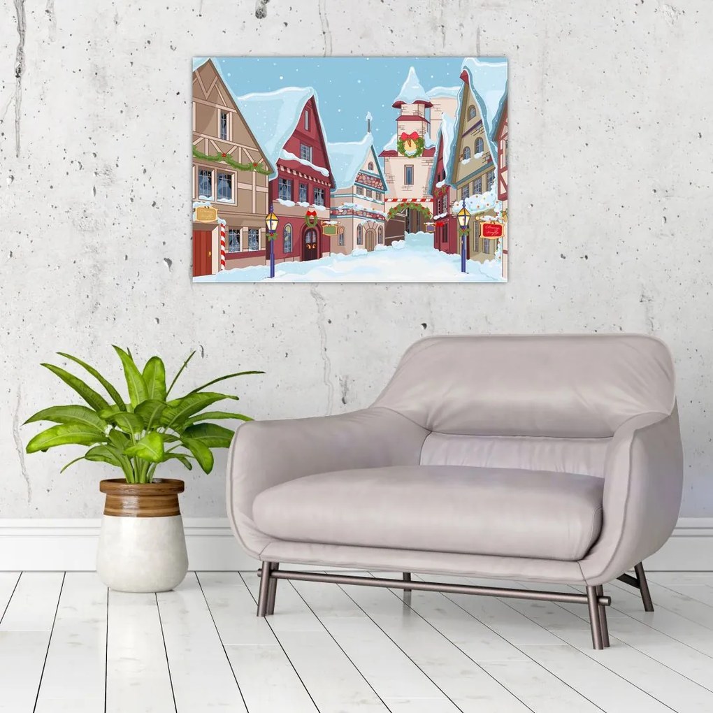 Obraz - Zimowa aleja (70x50 cm)