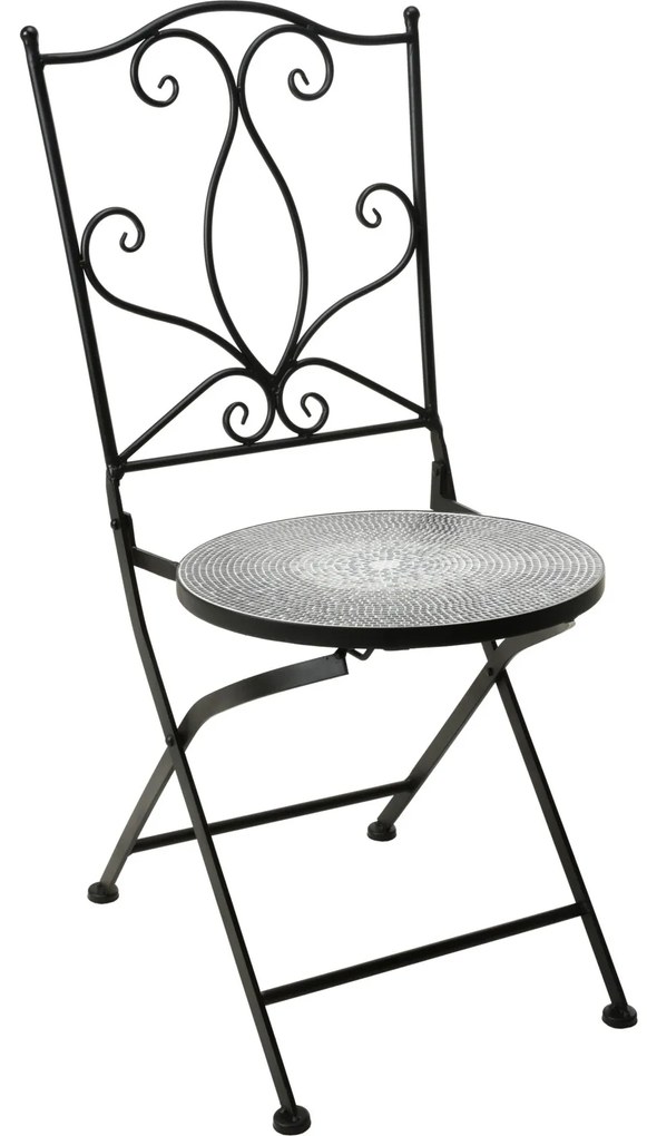 Krzesło metalowe z ozdobnym siedziskiem, mozaika, 90 cm