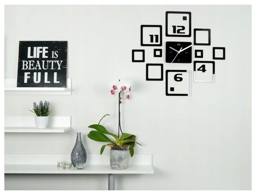 Stylowy zegar na ścianę nowoczesny naklejany ozdobne elementy dekoracyjny