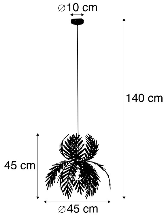 Wisząca lampa vintage złota - Botanica