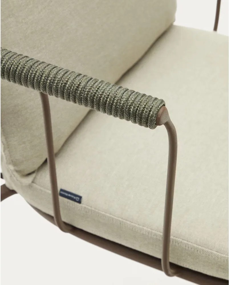 Zielono-beżowe metalowe krzesło ogrodowe Salguer – Kave Home