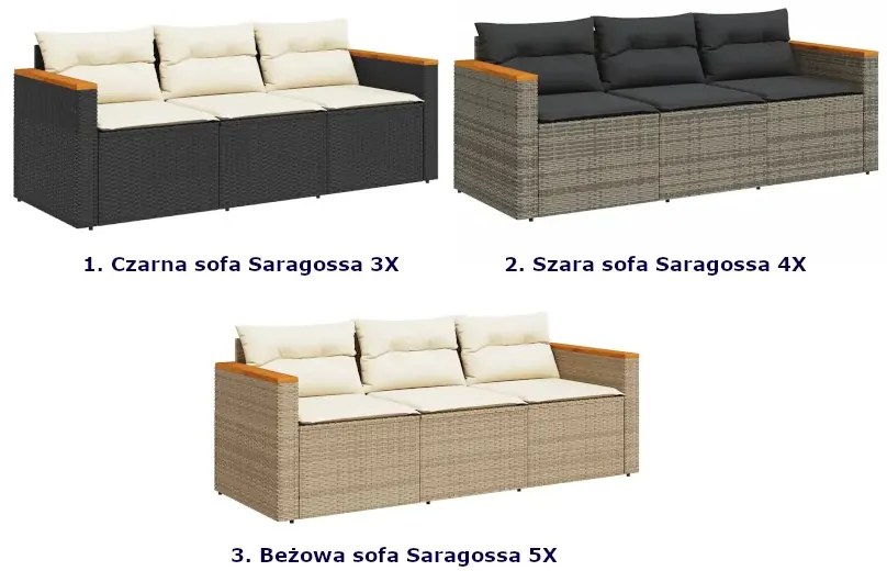 Trzyosobowa sofa ogrodowa - Saragossa 5X