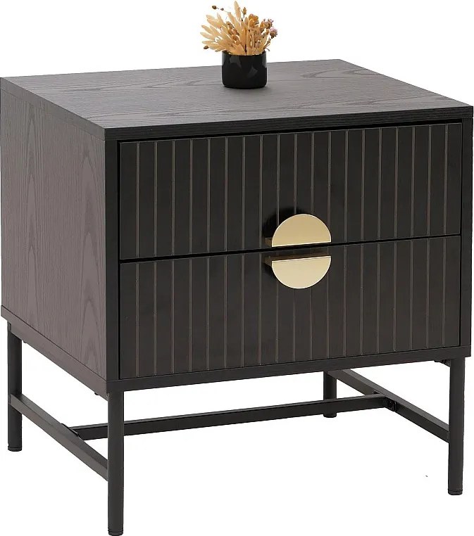 Szafka nocna MCW-O39,  wygląd drewna, czarny