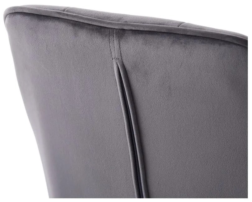 Szare aksamitne krzesła z podłokietnikami zestaw 2 szt. Nolan Square – Unique Furniture