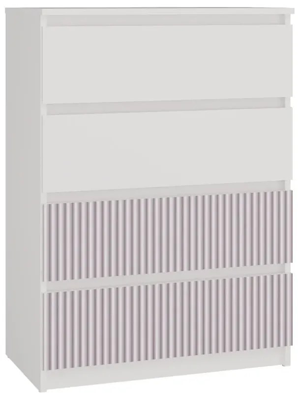 Komoda z 4 szufladami dla dziecka biały + różowy W3-D59