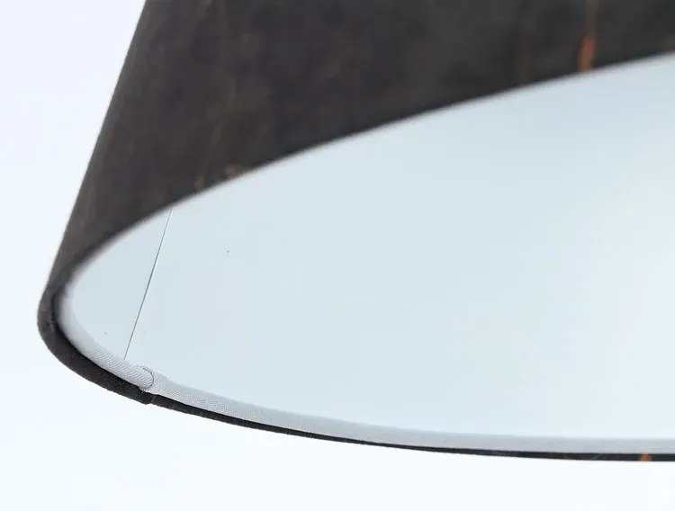 Czarna lampa wisząca welurowa dzwon - 3X S411 K6-K10
