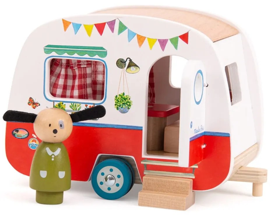 Drewniane auto zabawkowe La Grande Famille Caravan – Moulin Roty