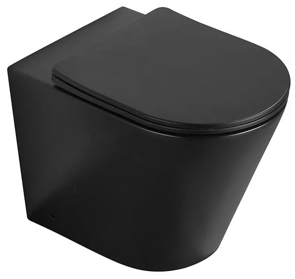 Mexen Rico miska wc stojąca Rimless z deską wolnoopadającą slim, duroplast, czarna mat - 32724085