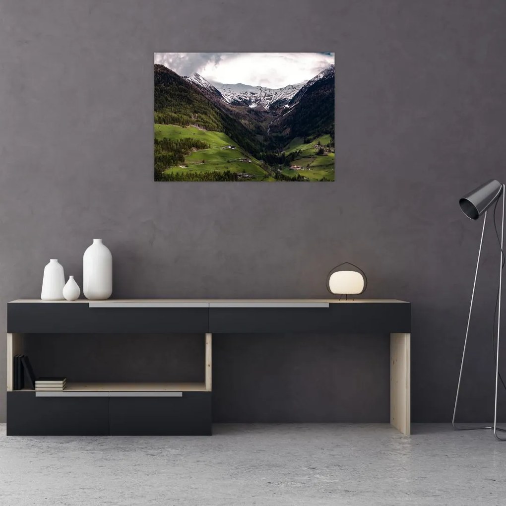 Obraz - Dolina pod górami (70x50 cm)