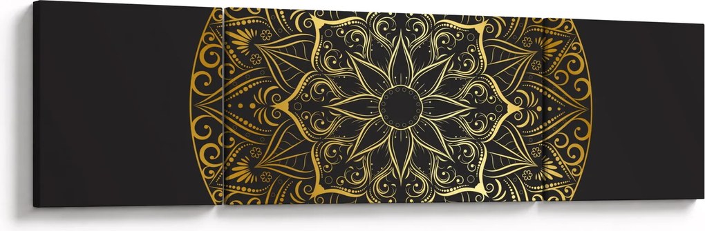 Obraz złotej abstrakcji (170x50 cm)