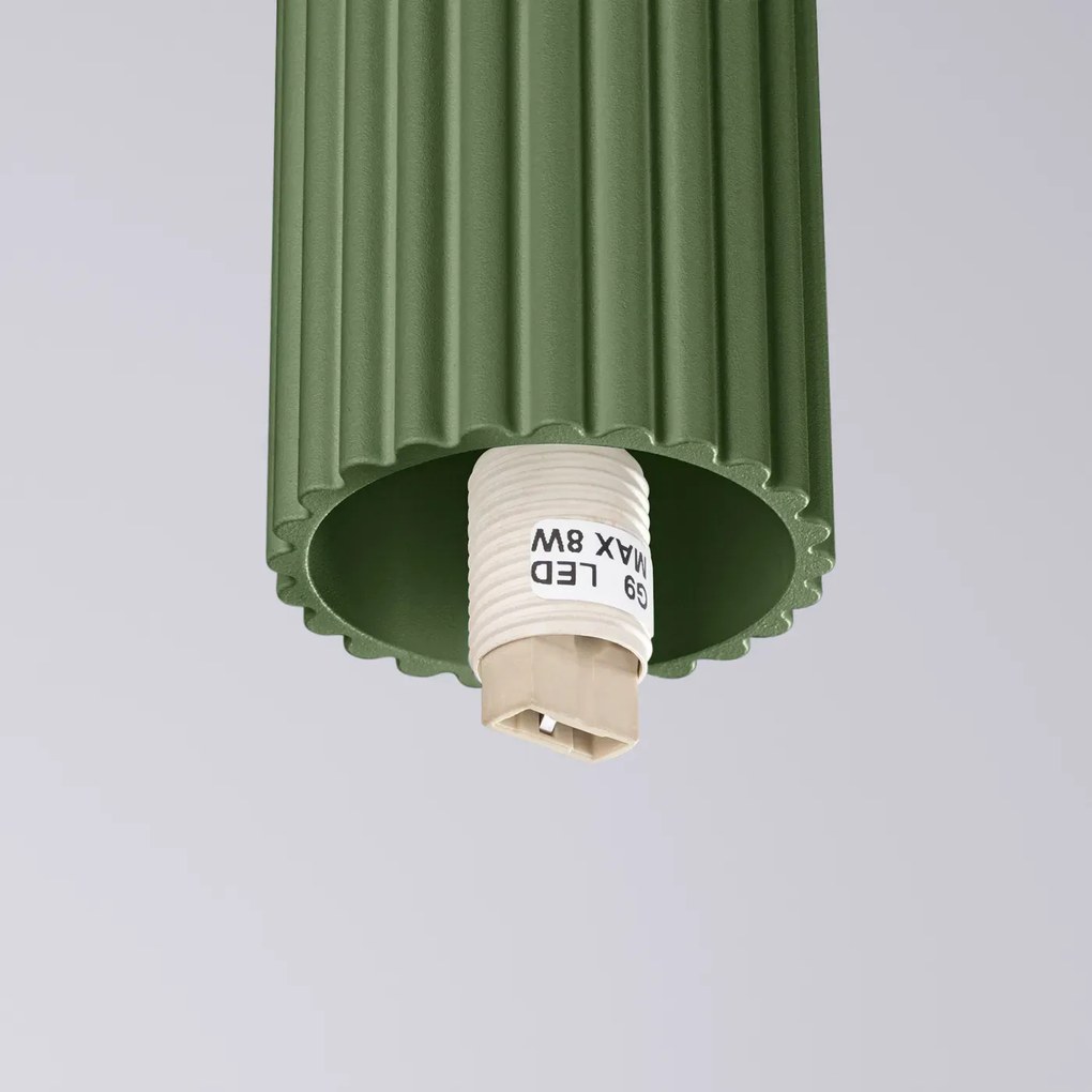 Plafon HALO zielony oliwkowy IP44 ryflowany SOLLUX  LIGHTING