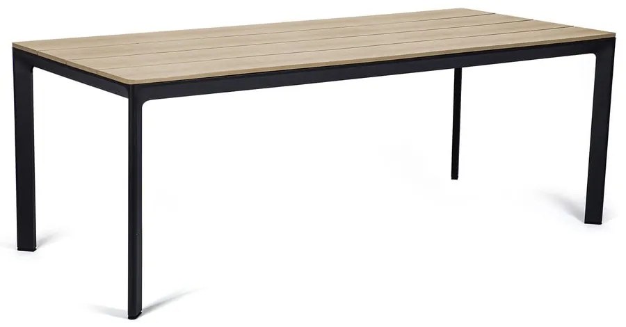 Zestaw ogrodowy dla 6 osób z zielonymi krzesłami Capri i stołem Thor, 210x90 cm