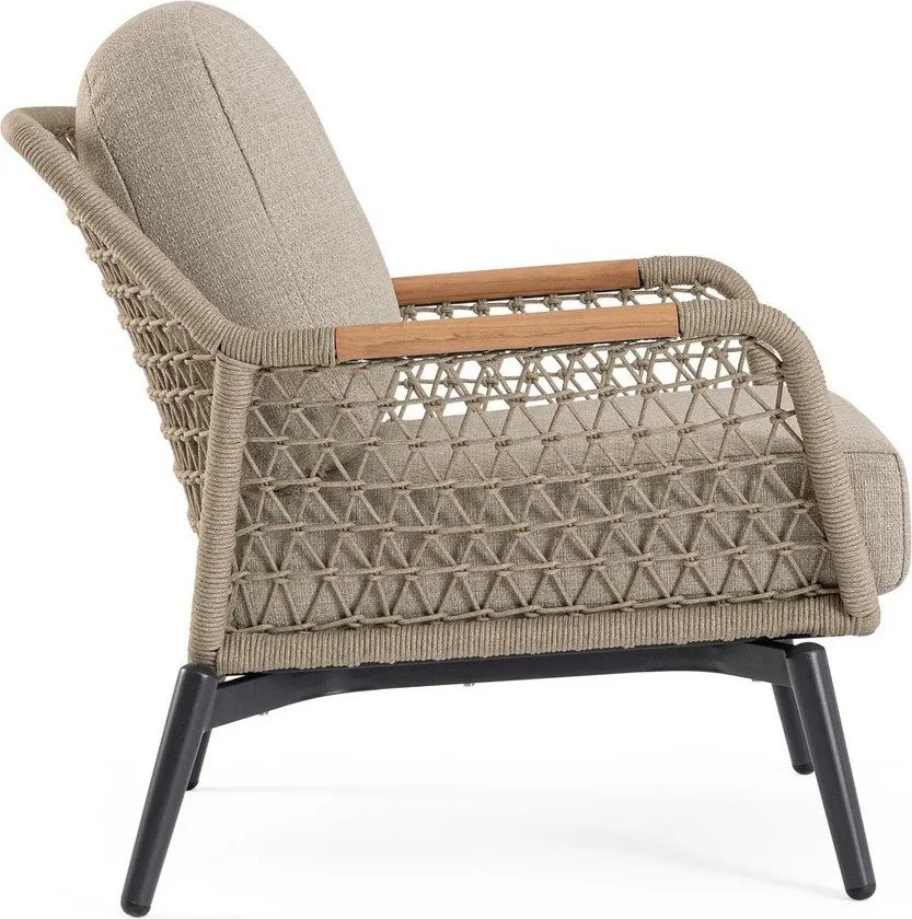 Jasnobrązowy metalowy fotel ogrodowy Eulero – Bizzotto