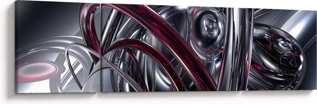 Obraz szarej abstrakcji (170x50 cm)