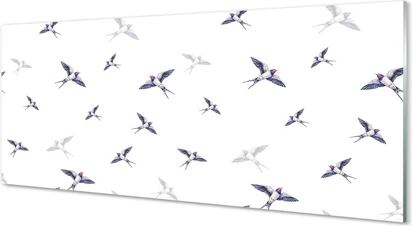 Panel Szklany Romantyczna Wizja Ptaków i Kwiatów