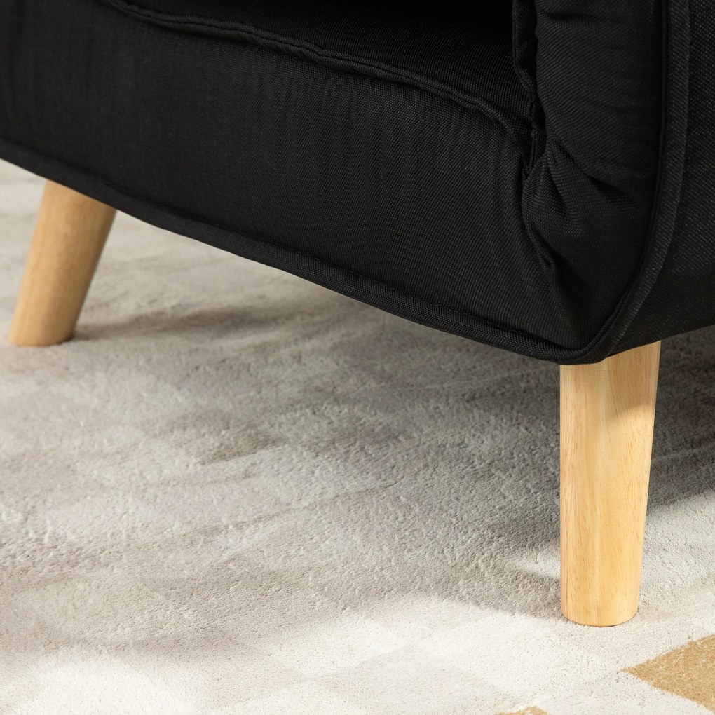 HOMCOM Fotel relaksacyjny z funkcją łóżka dla jednej osoby nowoczesny design do 350 kg czarny | Aosom PL